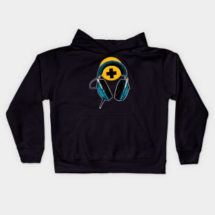 Headphones Blue Kids Hoodie